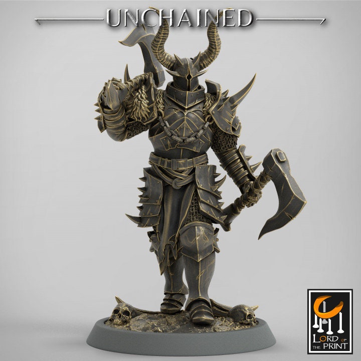 Dual Axe Squadron | Unchained | Lord of the Print | Wargaming | Dungeons and Dragons | Chaos | Tabletop RPG | Knight | DnD