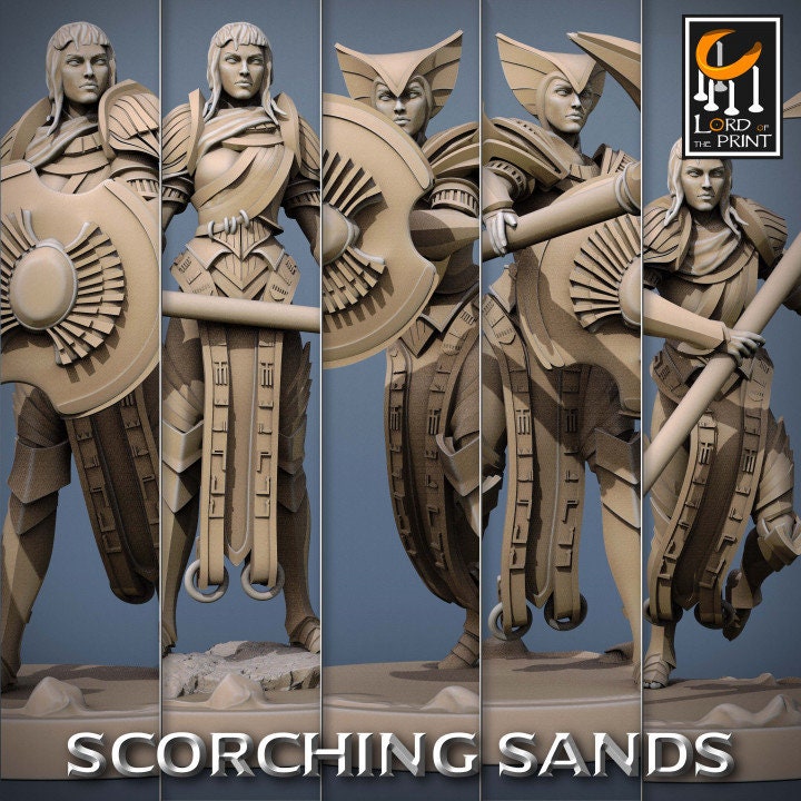 Egyptian Soldier Axe Pack | Scorching Sands | Lord of the Print | Wargaming | Dungeons and Dragons | Egyptian | Tabletop RPG | DnD