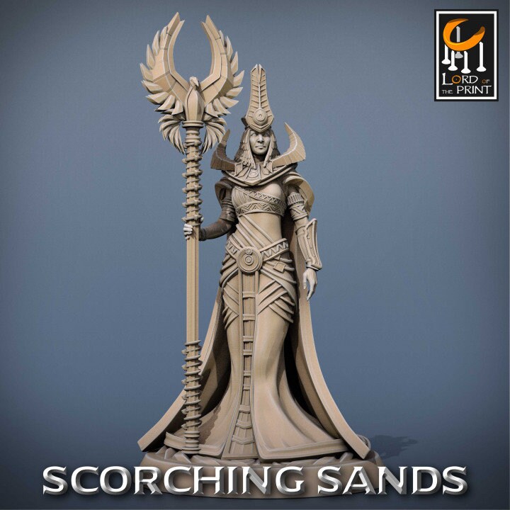 Egyptian Princess & Queen | Scorching Sands | Lord of the Print | Wargaming | Dungeons and Dragons | Egyptian | Tabletop RPG | DnD