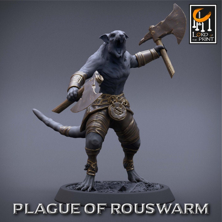 Barbarian Infantry Pack | Plague of Rouswarm | Lord of the Print | Wargaming | Dungeons and Dragons | Rats | Tabletop RPG | DnD