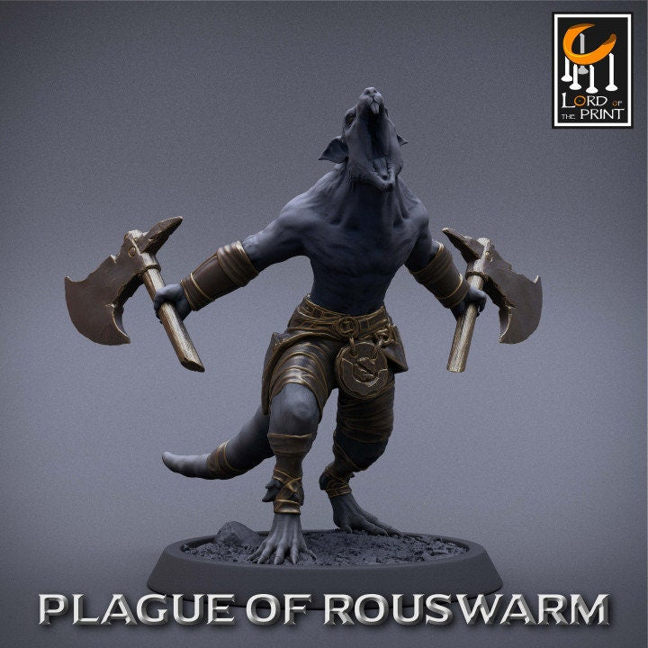 Barbarian Infantry Pack | Plague of Rouswarm | Lord of the Print | Wargaming | Dungeons and Dragons | Rats | Tabletop RPG | DnD