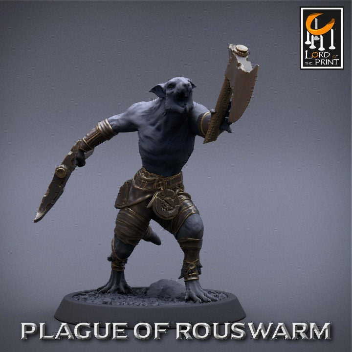 Barbarian Infantry Pack | Plague of Rouswarm | Lord of the Print | Wargaming | Dungeons and Dragons | Rats | Tabletop RPG | DnD