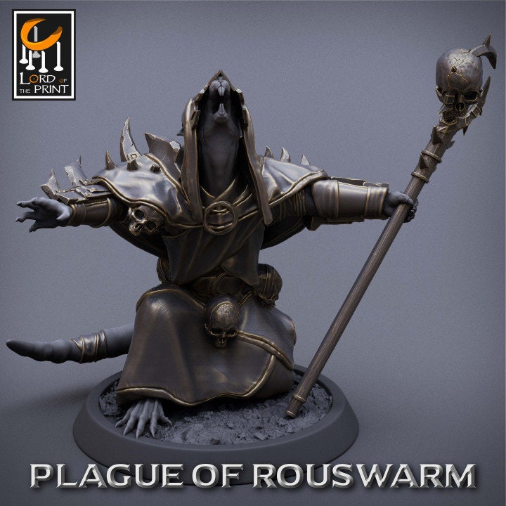 Priest Infantry Pack | Plague of Rouswarm | Lord of the Print | Wargaming | Dungeons and Dragons | Rats | Tabletop RPG | DnD
