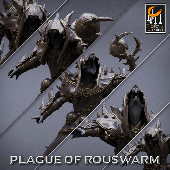 Priest Infantry Pack | Plague of Rouswarm | Lord of the Print | Wargaming | Dungeons and Dragons | Rats | Tabletop RPG | DnD