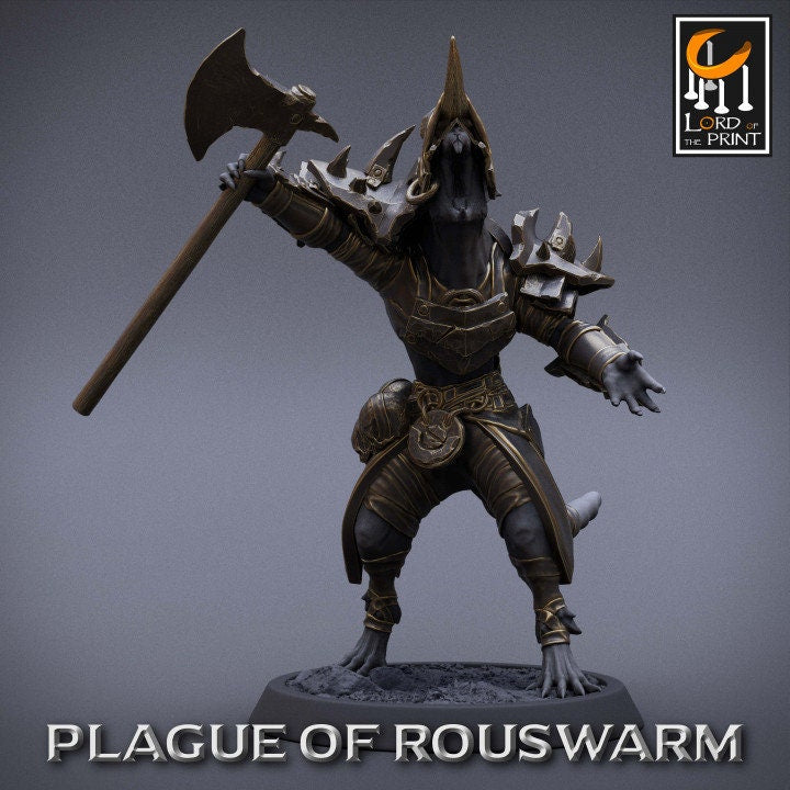 Warrior Infantry Pack | Plague of Rouswarm | Lord of the Print | Wargaming | Dungeons and Dragons | Rats | Tabletop RPG | DnD