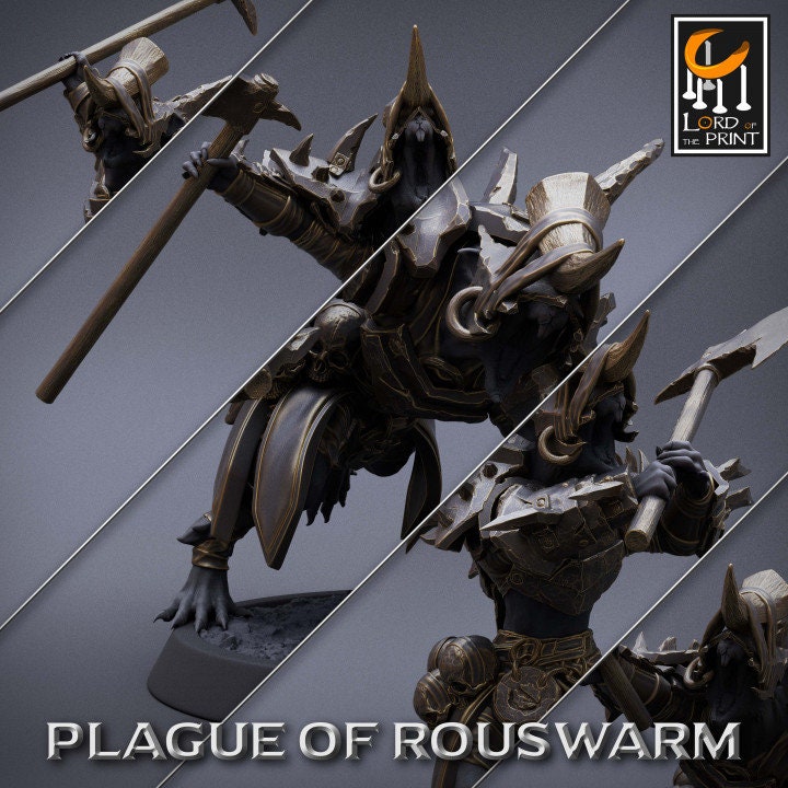 Warrior Infantry Pack | Plague of Rouswarm | Lord of the Print | Wargaming | Dungeons and Dragons | Rats | Tabletop RPG | DnD