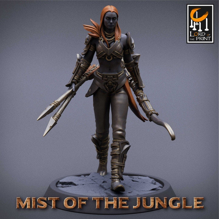 Light Amazon Archer Pack | Mist of the Jungle | Lord of the Print | Wargaming | Dungeons and Dragons | Amazon | Tabletop RPG | DnD