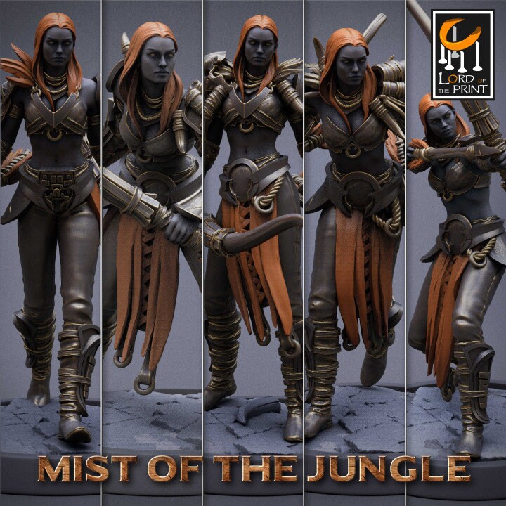 Light Amazon Archer Pack | Mist of the Jungle | Lord of the Print | Wargaming | Dungeons and Dragons | Amazon | Tabletop RPG | DnD