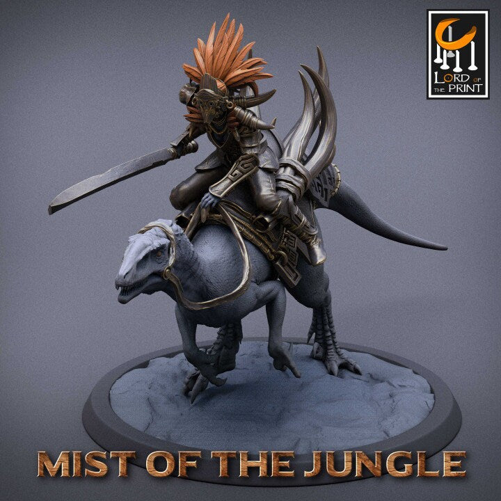 Amazon Raptor Mount | Mist of the Jungle | Lord of the Print | Wargaming | Dungeons and Dragons | Amazon | Tabletop RPG | DnD | Dinosaur