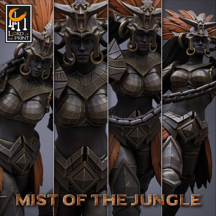 Heavy Amazon Chain Pack | Mist of the Jungle | Lord of the Print | Wargaming | Dungeons and Dragons | Amazon | Tabletop RPG | DnD