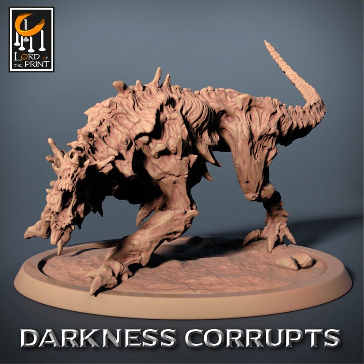 Darknight Hellhound | Darkness Corrupts | Lord of the Print | Wargaming | Dungeons and Dragons | Chaos | Tabletop RPG | DnD Miniatures