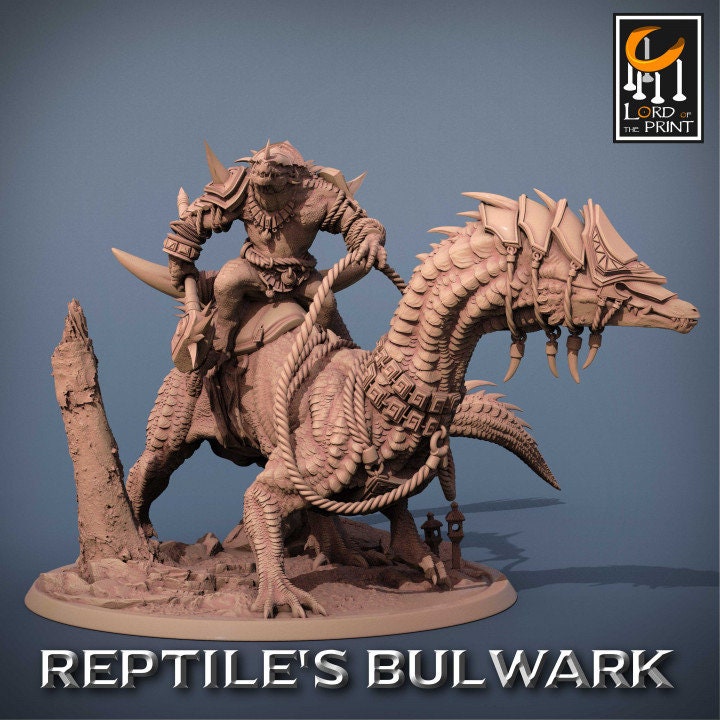 Lizardmen Mount | Reptile's Bulwark | Lord of the Print | Wargaming | Dungeons and Dragons | Lizard | Tabletop RPG | DnD
