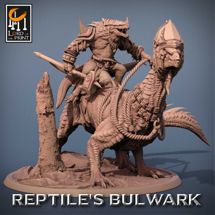 Lizardmen Mount | Reptile's Bulwark | Lord of the Print | Wargaming | Dungeons and Dragons | Lizard | Tabletop RPG | DnD