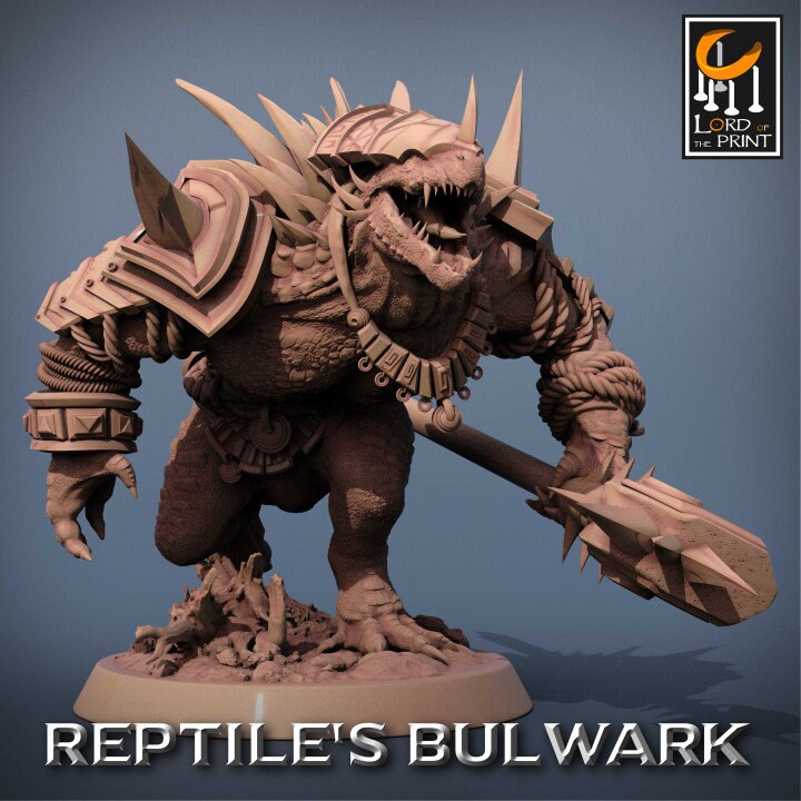 Lizardmen Soldier Pack | Reptile's Bulwark | Lord of the Print | Wargaming | Dungeons and Dragons | Lizard | Tabletop RPG | DnD