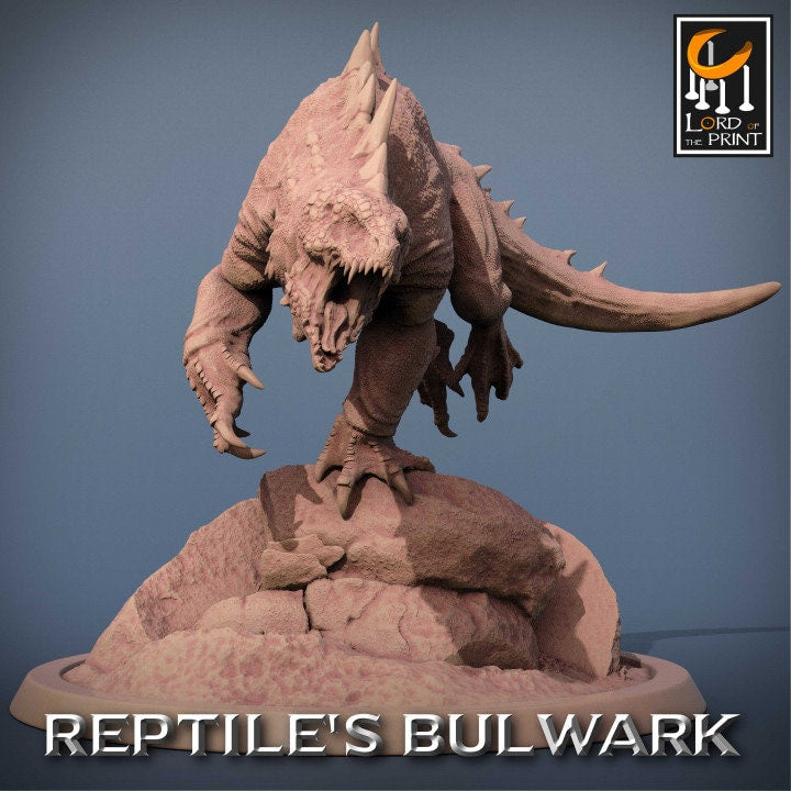 Lizardmen Crested Varan | Reptile's Bulwark | Lord of the Print | Wargaming | Dungeons and Dragons | Lizard | Tabletop RPG | DnD