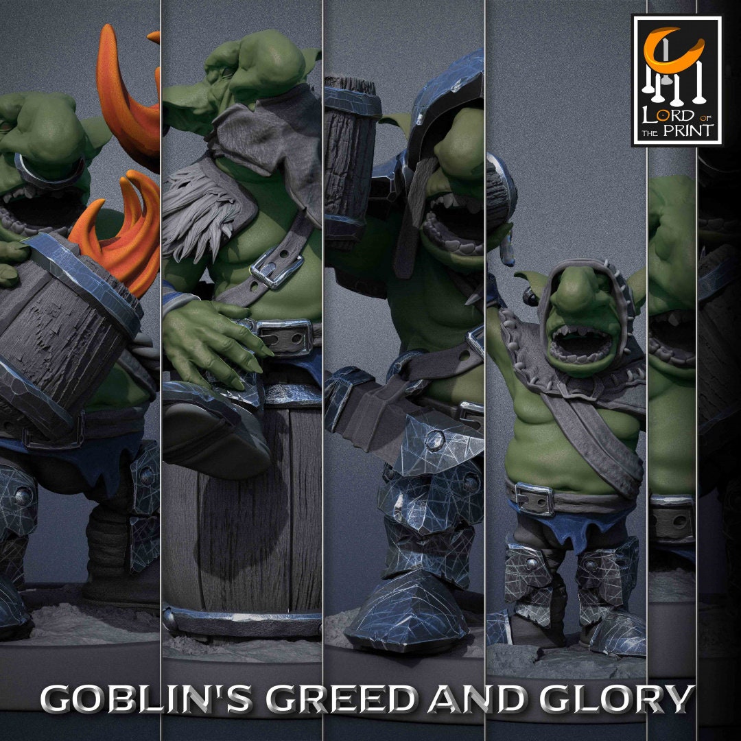 Goblin Party Pack | Goblin's Greed and Glory | Lord of the Print | Wargaming | Dungeons and Dragons | Goblins | Tabletop RPG | DnD