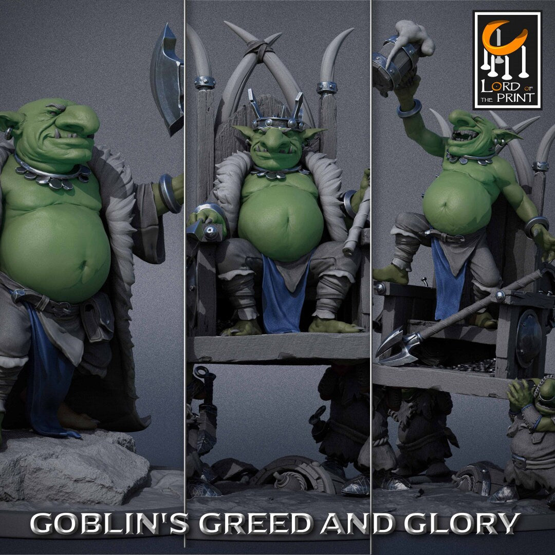 Goblin King Pack | Goblin's Greed and Glory | Lord of the Print | Wargaming | Dungeons and Dragons | Goblins | Tabletop RPG | DnD