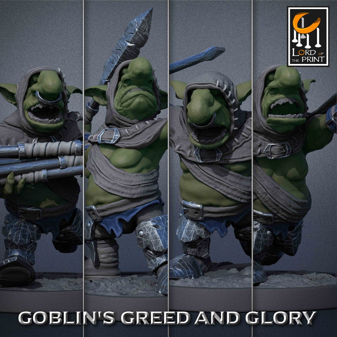 Goblin Lancer Pack | Goblin's Greed and Glory | Lord of the Print | Wargaming | Dungeons and Dragons | Goblins | Tabletop RPG | DnD