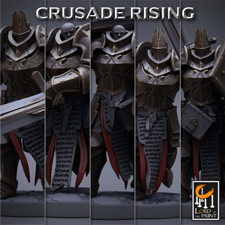 Templar Sword Pack | Crusade Rising | Lord of the Print | Wargaming | Dungeons and Dragons | Tabletop RPG | DnD