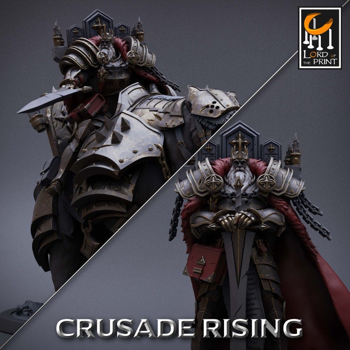 Templar King Pack | Crusade Rising | Lord of the Print | Wargaming | Dungeons and Dragons | Tabletop RPG | DnD