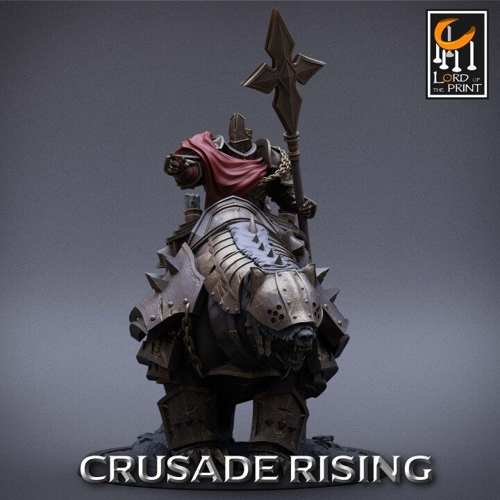 Templar Bear Mounted | Crusade Rising | Lord of the Print | Wargaming | Dungeons and Dragons | Tabletop RPG | DnD