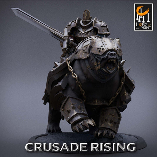 Templar Bear Mounted | Crusade Rising | Lord of the Print | Wargaming | Dungeons and Dragons | Tabletop RPG | DnD