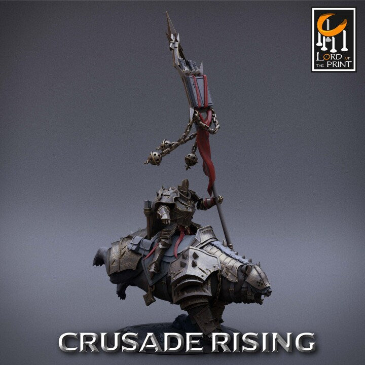 Templar Bear Mounted | Crusade Rising | Lord of the Print | Wargaming | Dungeons and Dragons | Tabletop RPG | DnD