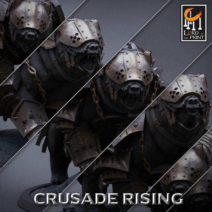 Templar Bear Unmounted | Crusade Rising | Lord of the Print | Wargaming | Dungeons and Dragons | Tabletop RPG | DnD