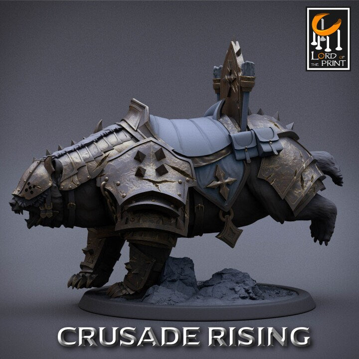 Templar Bear Unmounted | Crusade Rising | Lord of the Print | Wargaming | Dungeons and Dragons | Tabletop RPG | DnD