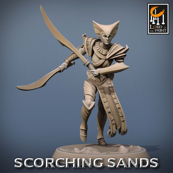 Egyptian Soldier Khopesh Pack | Scorching Sands | Lord of the Print | Wargaming | Dungeons and Dragons | Egyptian | Tabletop RPG | DnD