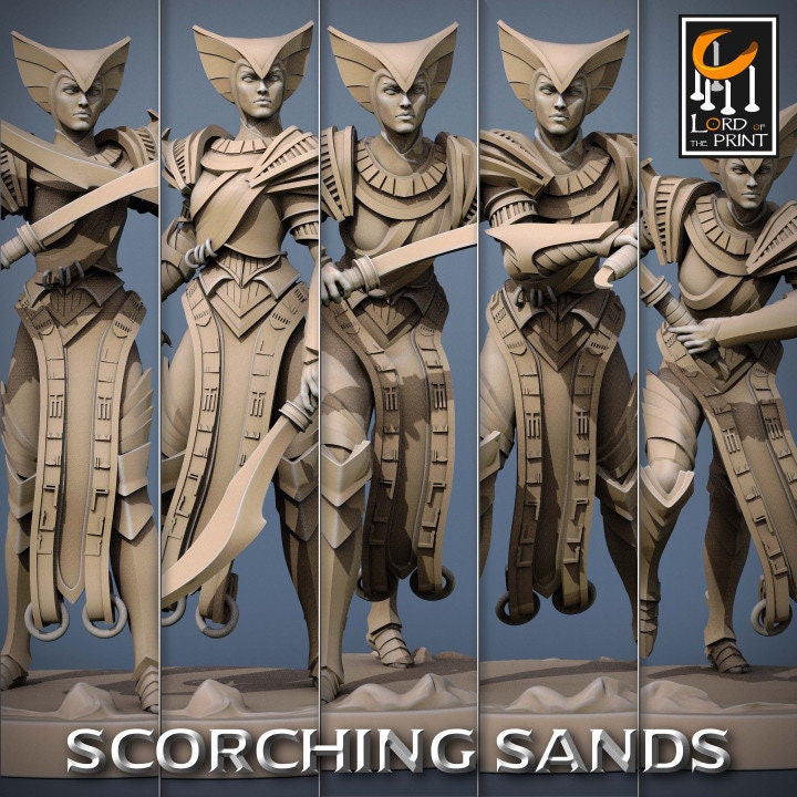 Egyptian Soldier Khopesh Pack | Scorching Sands | Lord of the Print | Wargaming | Dungeons and Dragons | Egyptian | Tabletop RPG | DnD