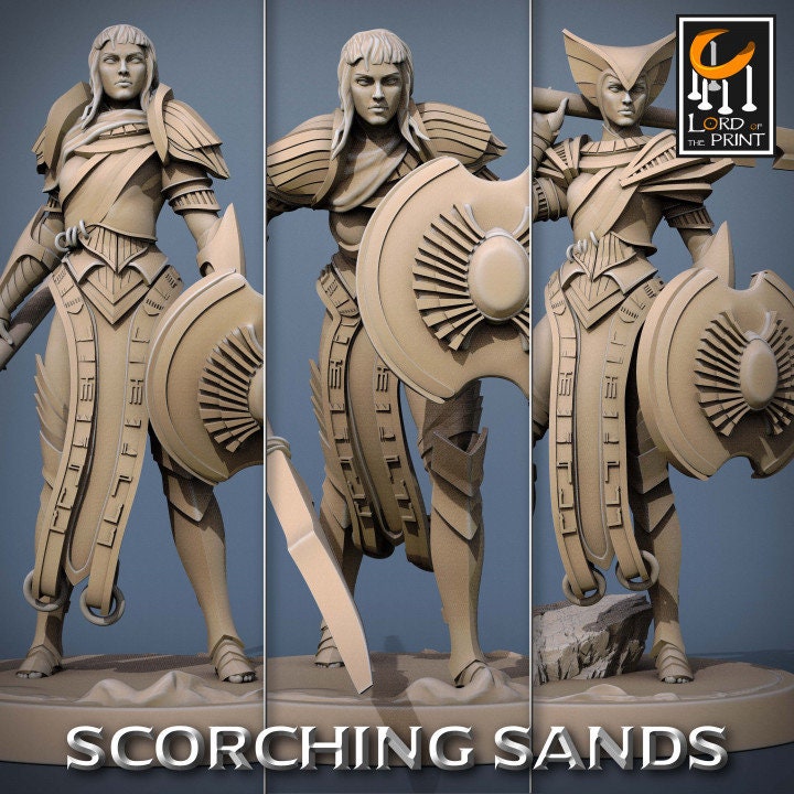 Egyptian Soldier Lance Pack | Scorching Sands | Lord of the Print | Wargaming | Dungeons and Dragons | Egyptian | Tabletop RPG | DnD