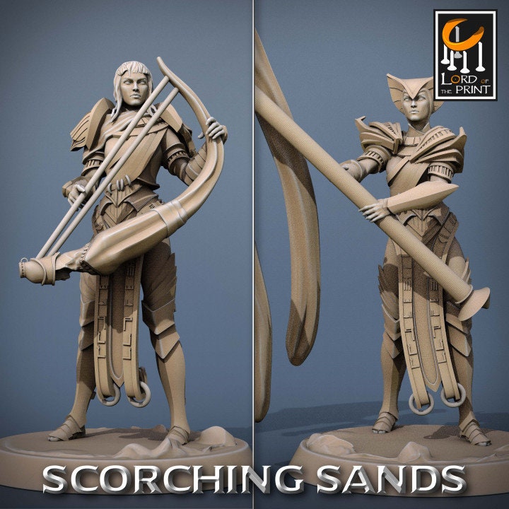 Egyptian Soldier Banner & Musician | Scorching Sands | Lord of the Print | Wargaming | Dungeons and Dragons | Egyptian | Tabletop RPG | DnD