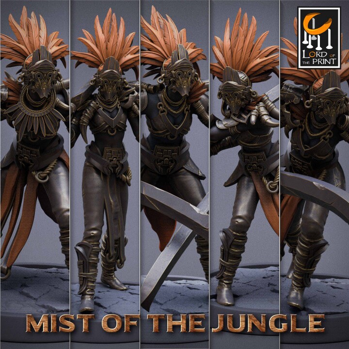Light Amazon Sword Pack | Mist of the Jungle | Lord of the Print | Wargaming | Dungeons and Dragons | Amazon | Tabletop RPG | DnD
