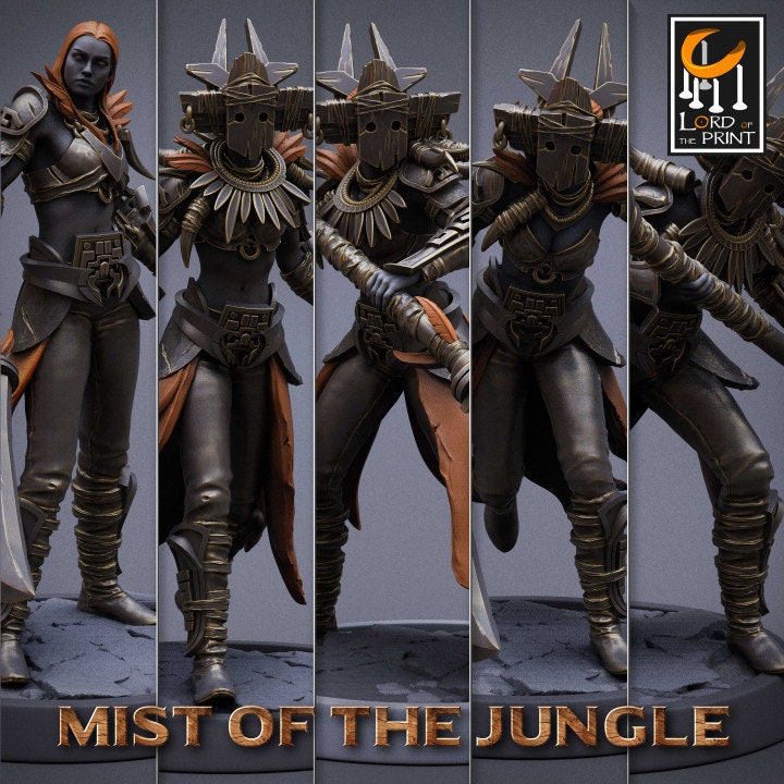 Light Amazon Spear Pack | Mist of the Jungle | Lord of the Print | Wargaming | Dungeons and Dragons | Amazon | Tabletop RPG | DnD