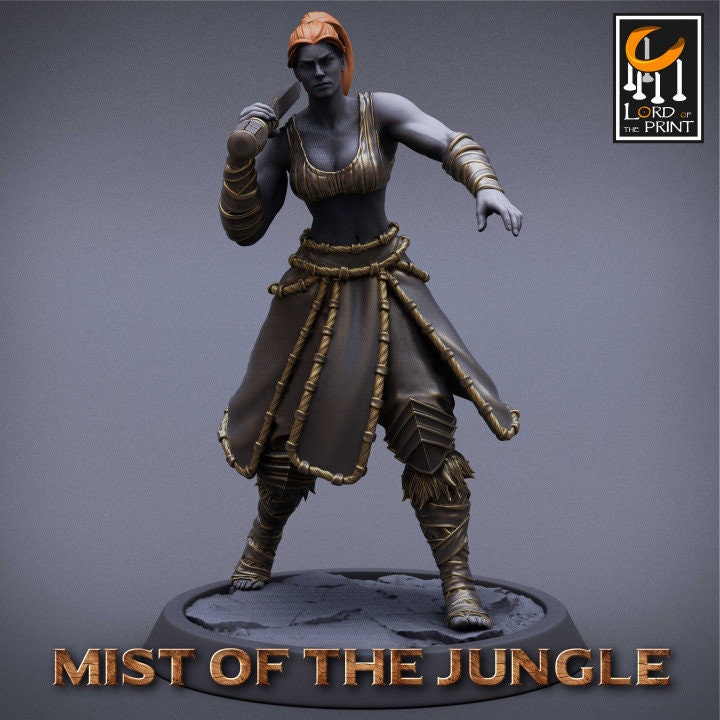 Heavy Amazon Dagger Pack | Mist of the Jungle | Lord of the Print | Wargaming | Dungeons and Dragons | Amazon | Tabletop RPG | DnD