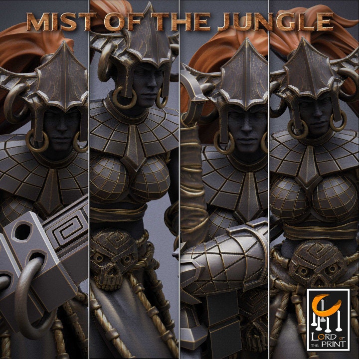 Heavy Amazon Great Sword Pack | Mist of the Jungle | Lord of the Print | Wargaming | Dungeons and Dragons | Amazon | Tabletop RPG | DnD