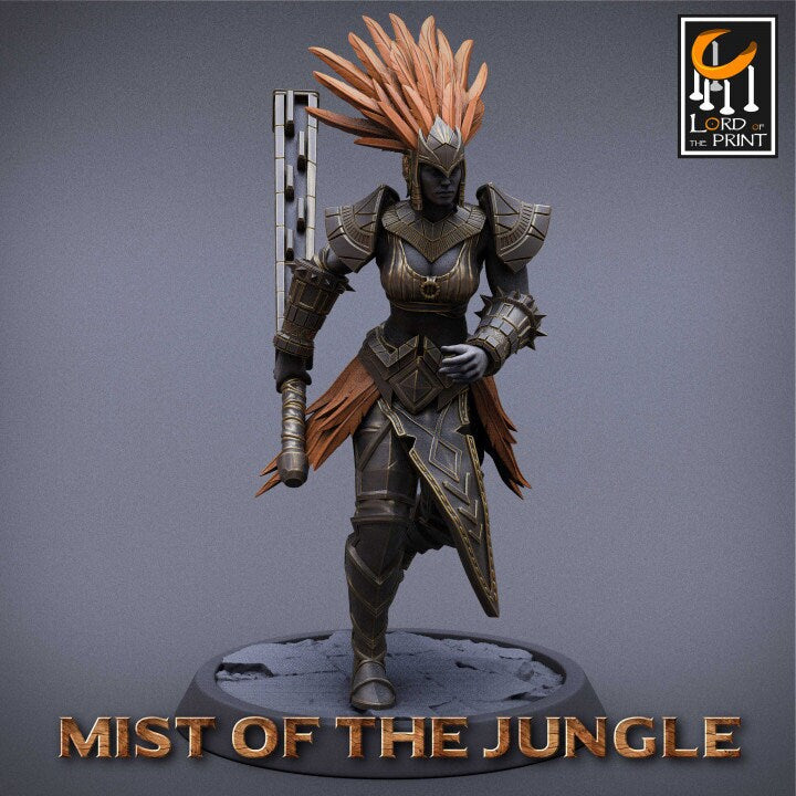 Heavy Amazon Mace Pack | Mist of the Jungle | Lord of the Print | Wargaming | Dungeons and Dragons | Amazon | Tabletop RPG | DnD