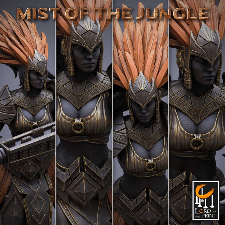 Heavy Amazon Mace Pack | Mist of the Jungle | Lord of the Print | Wargaming | Dungeons and Dragons | Amazon | Tabletop RPG | DnD