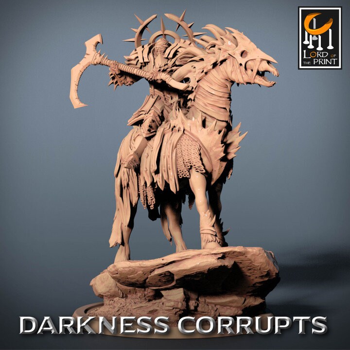 Darknight Deathhorse Pack | Darkness Corrupts | Lord of the Print | Wargaming | Dungeons and Dragons | Chaos | Tabletop RPG | DnD Miniatures