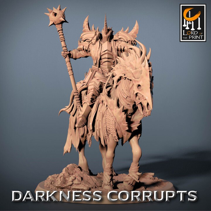 Darknight Deathhorse Pack | Darkness Corrupts | Lord of the Print | Wargaming | Dungeons and Dragons | Chaos | Tabletop RPG | DnD Miniatures