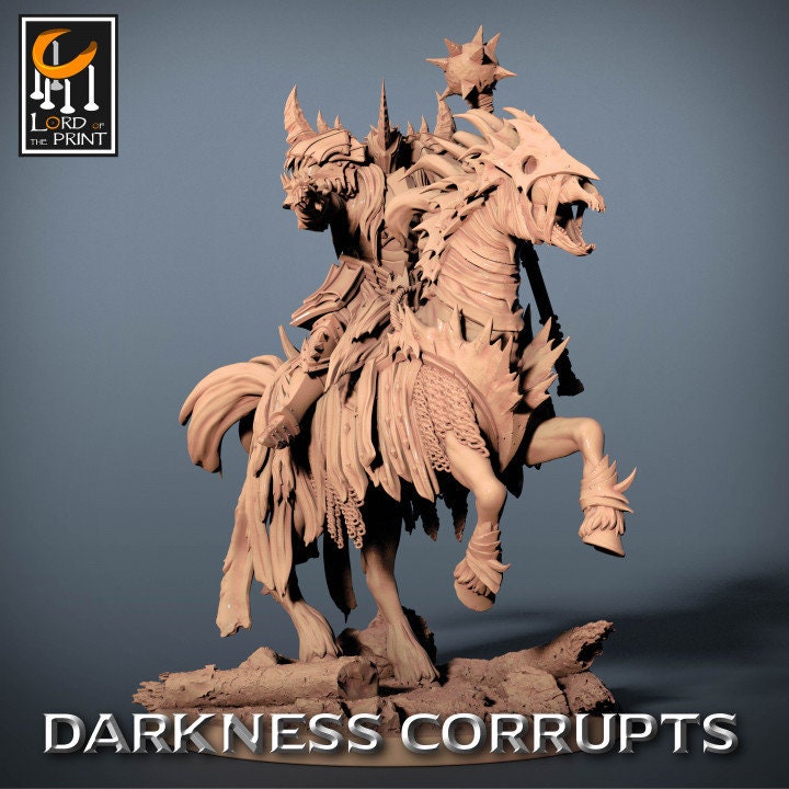 Darknight Deathhorse Pack | Darkness Corrupts | Lord of the Print | Wargaming | Dungeons and Dragons | Chaos | Tabletop RPG | DnD Miniatures