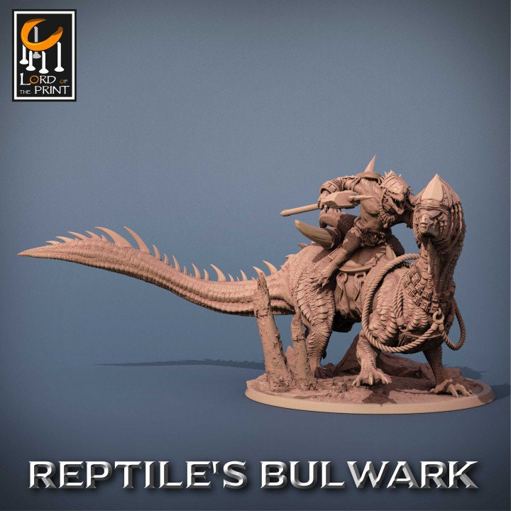 Lizardmen Mount | Reptile's Bulwark | Lord of the Print | Wargaming | Dungeons and Dragons | Lizard | Tabletop RPG | DnD