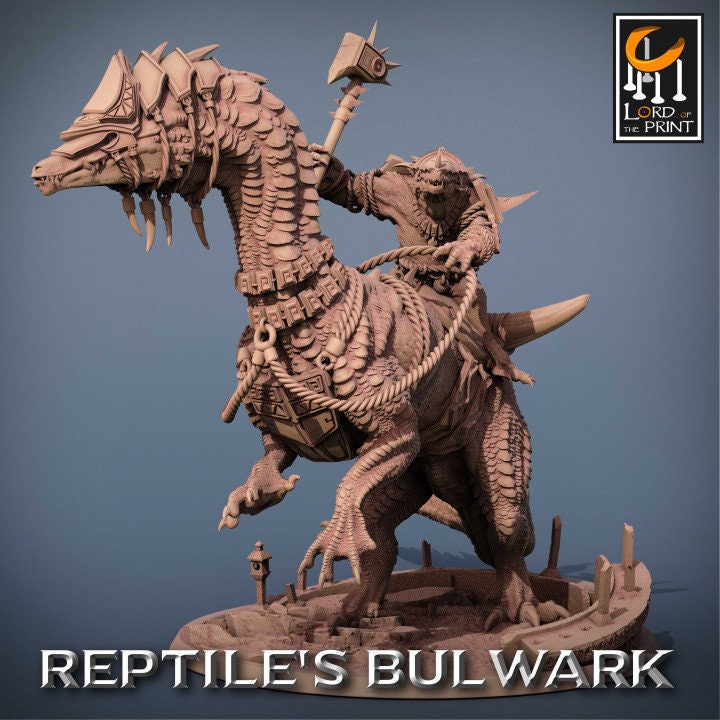 Lizardmen Mount | Reptile's Bulwark | Lord of the Print | Wargaming | Dungeons and Dragons | Lizard | Tabletop RPG | DnD