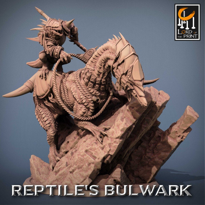 Lizardmen Mount | Reptile's Bulwark | Lord of the Print | Wargaming | Dungeons and Dragons | Lizard | Tabletop RPG | DnD