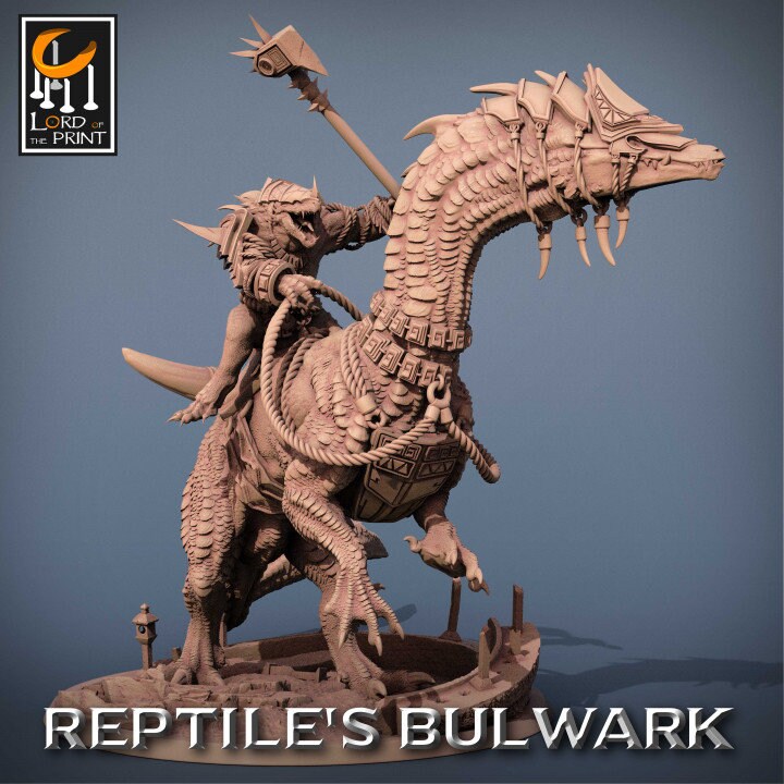 Lizardmen Mount | Reptile's Bulwark | Lord of the Print | Wargaming | Dungeons and Dragons | Lizard | Tabletop RPG | DnD