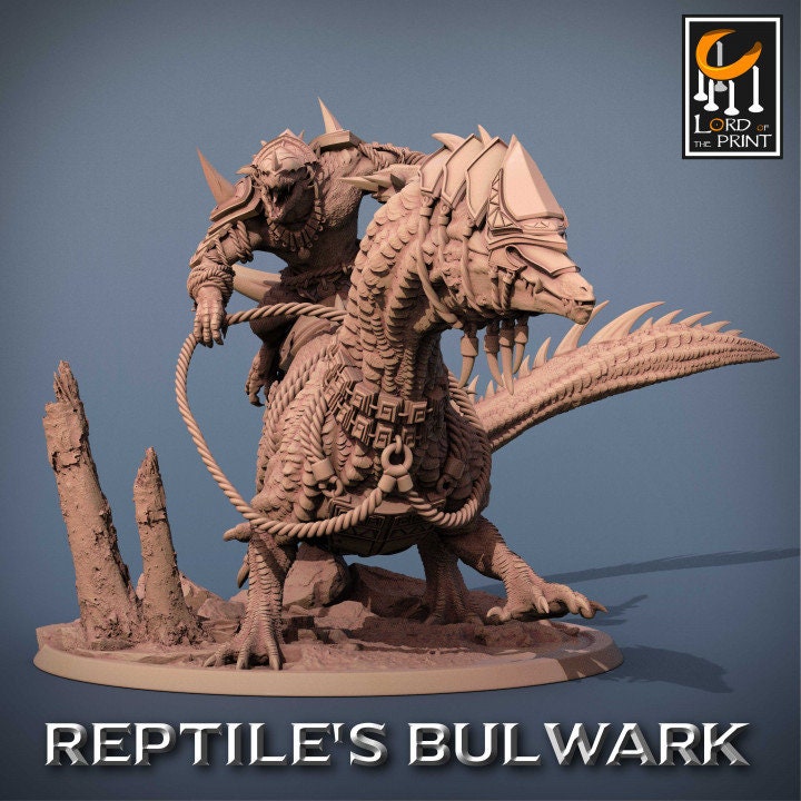 Lizardmen Mount | Reptile's Bulwark | Lord of the Print | Wargaming | Dungeons and Dragons | Lizard | Tabletop RPG | DnD