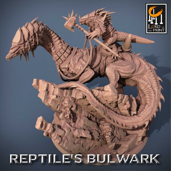 Lizardmen Mount | Reptile's Bulwark | Lord of the Print | Wargaming | Dungeons and Dragons | Lizard | Tabletop RPG | DnD