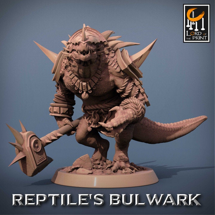 Lizardmen Soldier Pack | Reptile's Bulwark | Lord of the Print | Wargaming | Dungeons and Dragons | Lizard | Tabletop RPG | DnD