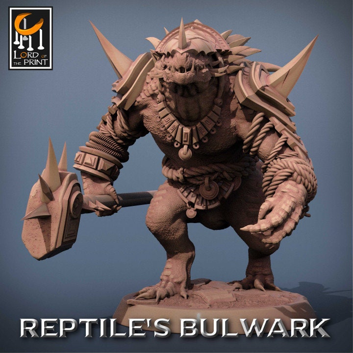 Lizardmen Soldier Pack | Reptile's Bulwark | Lord of the Print | Wargaming | Dungeons and Dragons | Lizard | Tabletop RPG | DnD